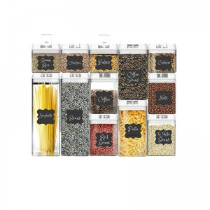 12 darabos élelmiszer-tartósítás újrafelhasználható műanyag légmentesen tároló tartálykészlet