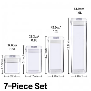 12 darabos élelmiszer-tartósítás újrafelhasználható műanyag légmentesen tároló tartálykészlet