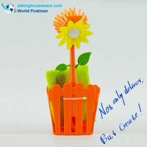 Akbrand konyhai tisztítókefe és tárolóvödör szett balekokkal és szivacs-súrolóval