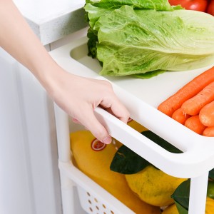 Raktári konyhai könnyű 3-rétegű műanyag tároló állvány polc