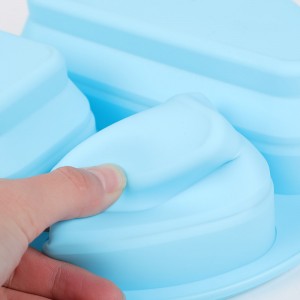 Bővíthető és összecsukható Bento Box szilikon tartályos ebédlődobozos gyerekek, műanyag tartályok ételekhez