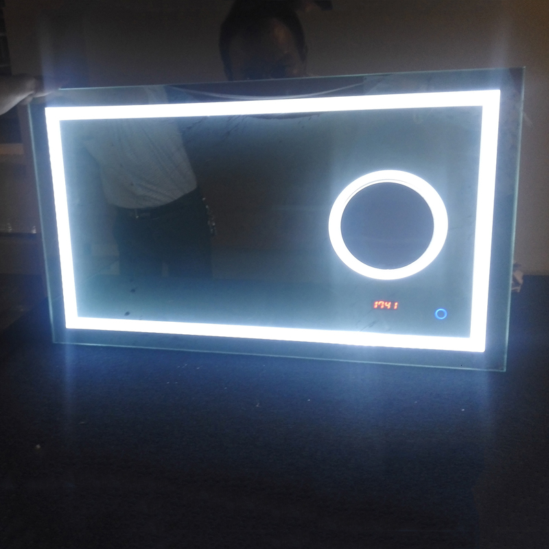 EU és USA luxus LED-es háttérvilágítással felszerelt fürdőszoba nagyító tükör-ENE-AL-110
