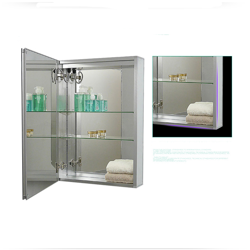 EU és USA luxus LED-es világítású, háttérvilágítással felszerelt fürdőszoba tükörgyógyászati ​​szekrény-ENE-AC-102