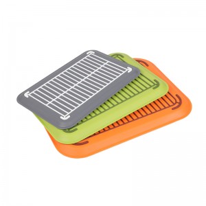 Téglalap csúszásmentes gumi fogantyú szolgáló tálca, fehér