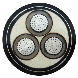 Közepes feszültségű 11KV 3 magos páncélozott kábel / PVC Swa elektromos kábel acélhuzal