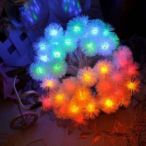 LED Snow Pompon vonós lámpák színes kötélfények dekorációk karácsonyra / ünnepre / esküvőre / partira