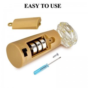 Forró értékesítésű parafa lámpa borosüvegekhez, borosüveg lámpák 6.5ft 20 LED borosfa parafa lámpatestek üveg mason üvegedénybe