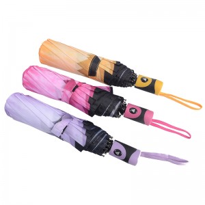 Promóciós rangsorolt ​​termék automatikus nyitású funkciója 3-szoros esernyő UV esernyő