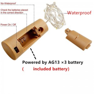 20 LED-es szalag borosüveg lámpa tündérvilágítók parafa húros huzal 2M fél esküvő