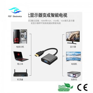 Plug and Play male to female 1080p HDMI TO VGA átalakító kábel Kód: FEF-HIC-001
