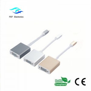 USB 3.1 C típusú hím-VGA aljzat-átalakító Kód: FEF-USBIC-002