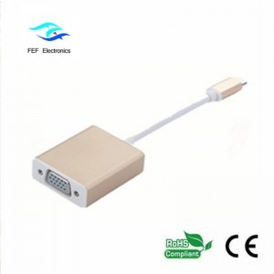 USB 3.1 C típusú hím-VGA aljzat-átalakító Kód: FEF-USBIC-002