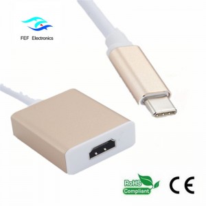 C típusú USB-csatlakozó az usb3.0 aljzathoz + HDMI aljzat + PD konverter fém tok FEF-USBIC-005A
