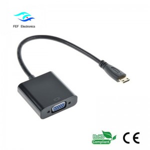Mini HDMI hím-VGA aljzat-konverter kód: FEF-HIC-004