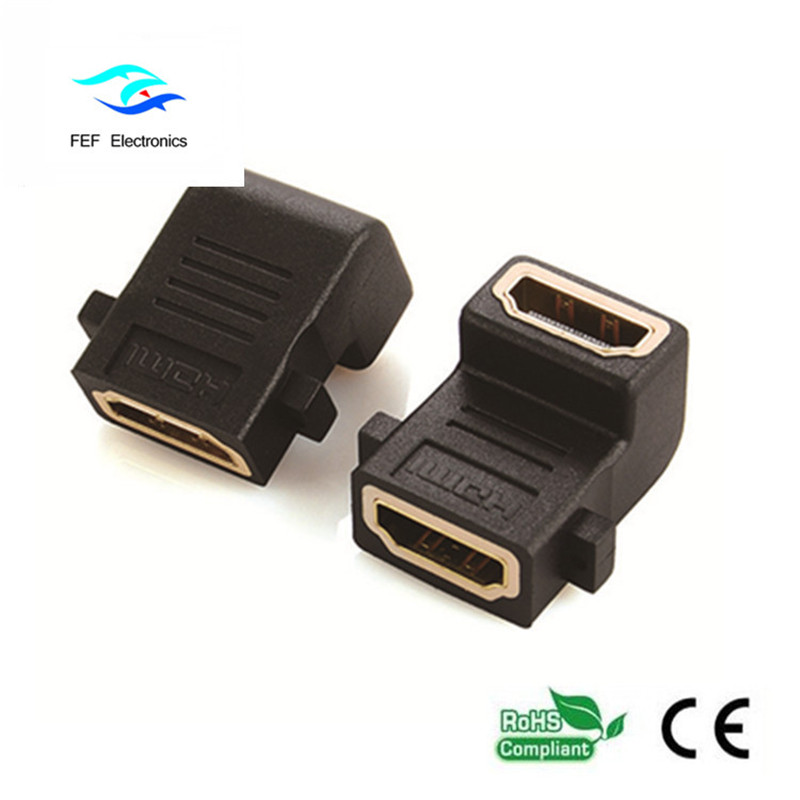 HDMI aljzat és HDMI aljzat adapter 90 fokos szögű típus: Kód: FEF-H-007