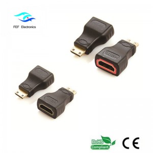 HDMI aljzat - mini HDMI aljzat adapter aranyozott / nikkelezett Kód: FEF-H-022