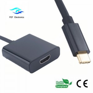 C típusú USB-vel történő átalakító fém tokból HDMI-csatlakozóhoz, kód: FEF-USBIC-006