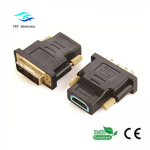 DVI (18 + 1) aljzat HDMI csatlakozóhoz arany / nikkelezett Kód: FEF-HD-002