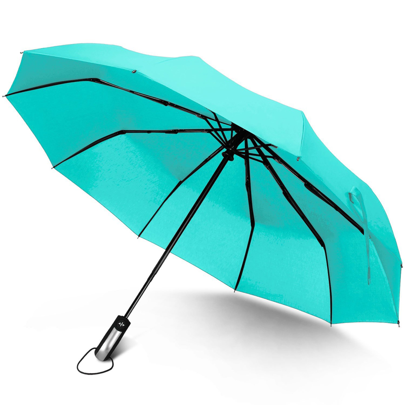 Nagykereskedelem automatikus nyitva bezárása pongee szövet 3 összecsukható esernyő 10 bordák