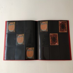 9 zsebű piros játékkártyagyűjtők Portfóliók Albumok Kötőanyagok szabványos kártyákhoz
