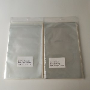 Kristálytiszta 2mil Poly újratölthető ezüst képregény táska