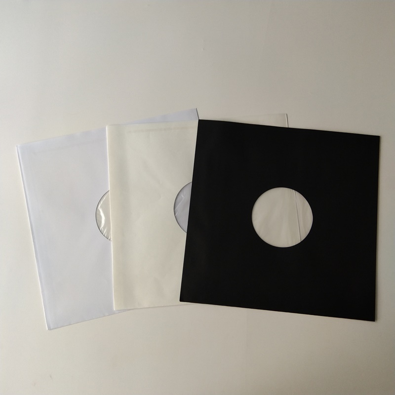 33RPM Fehér Papír Record belső hüvelyek, többrétegű, lyukkal 12 db vinillemezhez