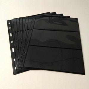 3 Pocket Poly fekete valuta tároló portfólió oldal deviza számlákhoz