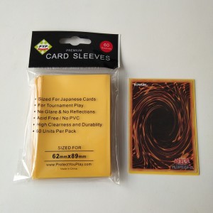 62X89mm japán / kis méretű YGO szilárd sárga játékkártya védőhüvelyek