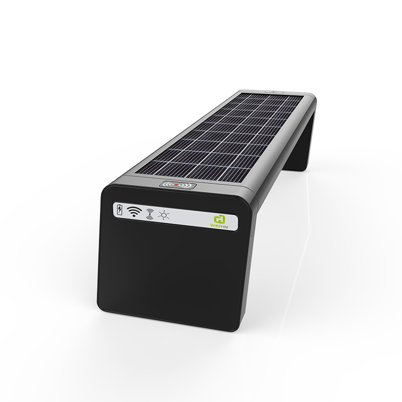 Solar Smart Bench opcionális kerékpár-állvány és LED-képernyő hátulján