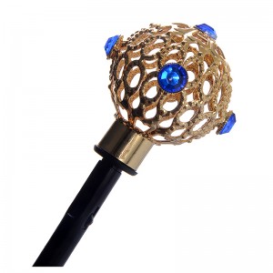 3-szoros fekete bevonatú fém gömbfogantyúval esernyő logóval nyomtatva