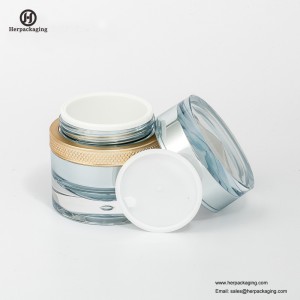 HXL235 kerek, üres kozmetikai üveges dupla falú tartály bőrápoló jar