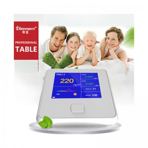 Légminőség-figyelő beltéri kültéri digitális PM2.5 gázelemző készülék TVOC HCHO AQI PM10 teszter levegő analizátorok újratölthető elemmel