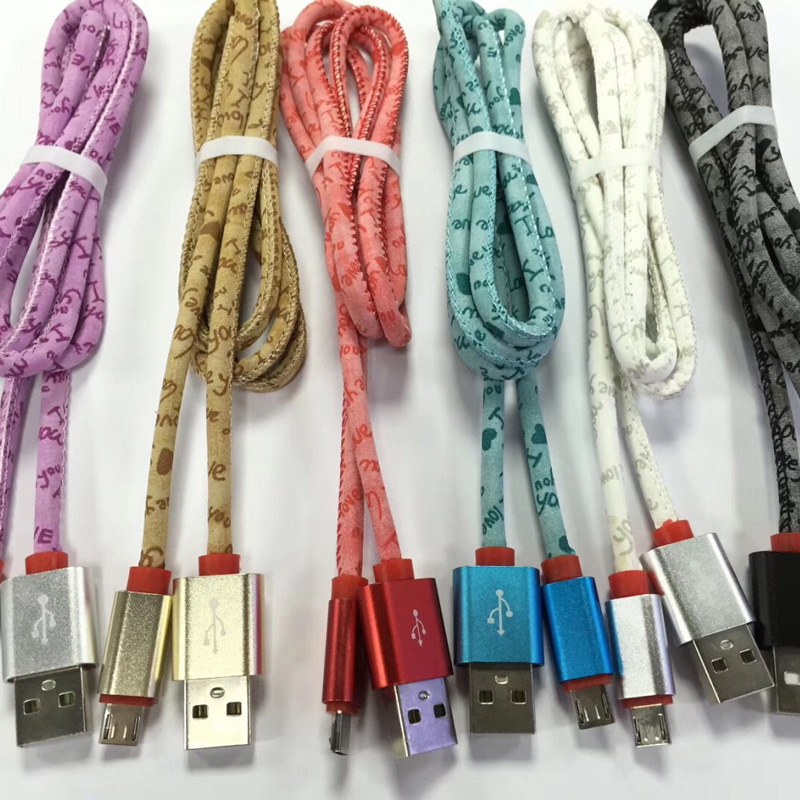 PU bőr nagybetűs gyors töltésű kerek alumínium ház USB-kábel mikro USB-hez, C típusú, iPhone villám töltéshez és szinkronizáláshoz