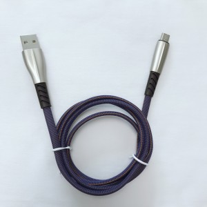 Fonott adatkábel 3.0A Gyors töltésű, lapos cink ötvözetből készült ház Flex hajlítás Gumírozott USB-kábel a mikro USB-hez, C típusú, iPhone villám töltéshez és szinkronizáláshoz