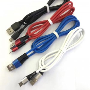 TPE gyors töltésű, kerek alumínium ház Flex hajlító USB adatkábel mikro USB, C típusú, iPhone villám töltéshez és szinkronizáláshoz