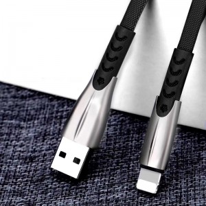 3.8A fonott, gyors töltésű, lapos cink ötvözetű ház, kusza, hajlékony, hajlító USB adatkábel mikro-USB-hez, C típusú, iPhone villám-töltéshez és szinkronizáláshoz