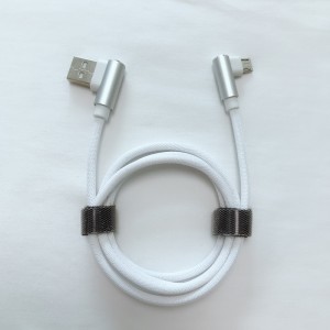 Kettős derékszögű fonott gyors töltésű, kerek alumínium ház USB-adatkábel mikro-USB-hez, C típusú, iPhone villám-töltéshez és szinkronizáláshoz