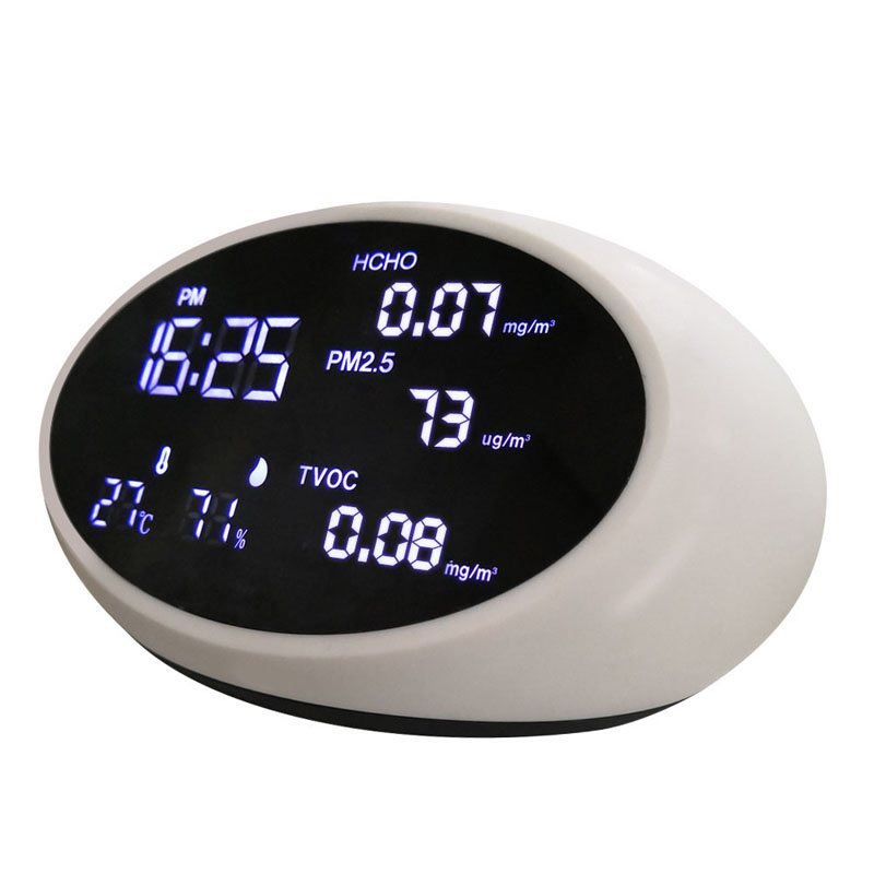 Légminőség-figyelő PM2.5 érzékelő Gáz HCHO érzékelő érzékelő elemző páratartalom teszter hőmérsékletmérő TVOC