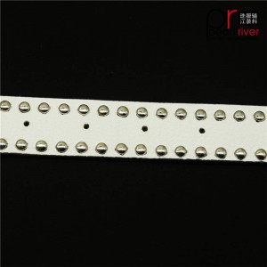 Legújabb fehér bőr övszíj fém csattal