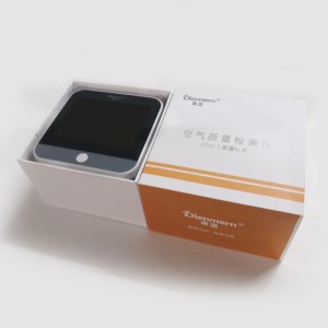 A Dienmern PM2.5 formaldehiddetektor HCHO TVOC teszter hordozható gázelemzője otthoni irodai hőmérsékleten