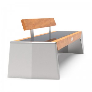 Okos város utcai bútorok, fotovoltaikus panelek, megújuló zöld energia