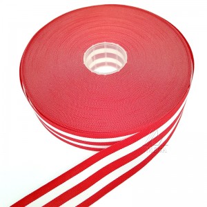 Gyári 25 mm-es két színű csíkos szemcsés szalag ajándékcsomagoláshoz