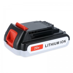 Li-ion 1500mAh 20 V csere-vezeték nélküli szerszám akkumulátorok Black \u0026 Deckerhez LB20, LBX20, LBX4020, LB2X4020