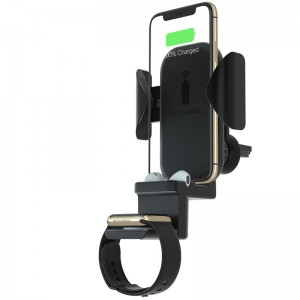 KPS-9304HC QI 10W gyors 3in1 autós tartó vezeték nélküli töltő Iwatch és fülhallgatóhoz
