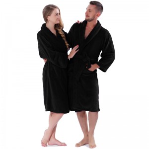 Pár egyszínű korallfleece Robe