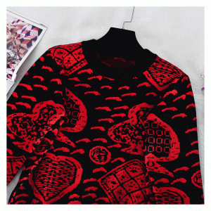 2019-es Spun Cotton Poker Jacquard készlet pulóverben egyedi logóval kötött pulóverek