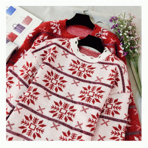 Új érkezés Új, laza levél Jacquard felsők, kötött pulóver pulóverek, nők számára