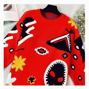 Európai amerikai méretű Jacquard pulóver Design vastag meleg ruha kötöttáru