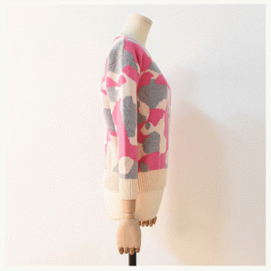 Koreai stílusú gyapjú keverék vastag meleg Jacquard pulóver kötöttáru