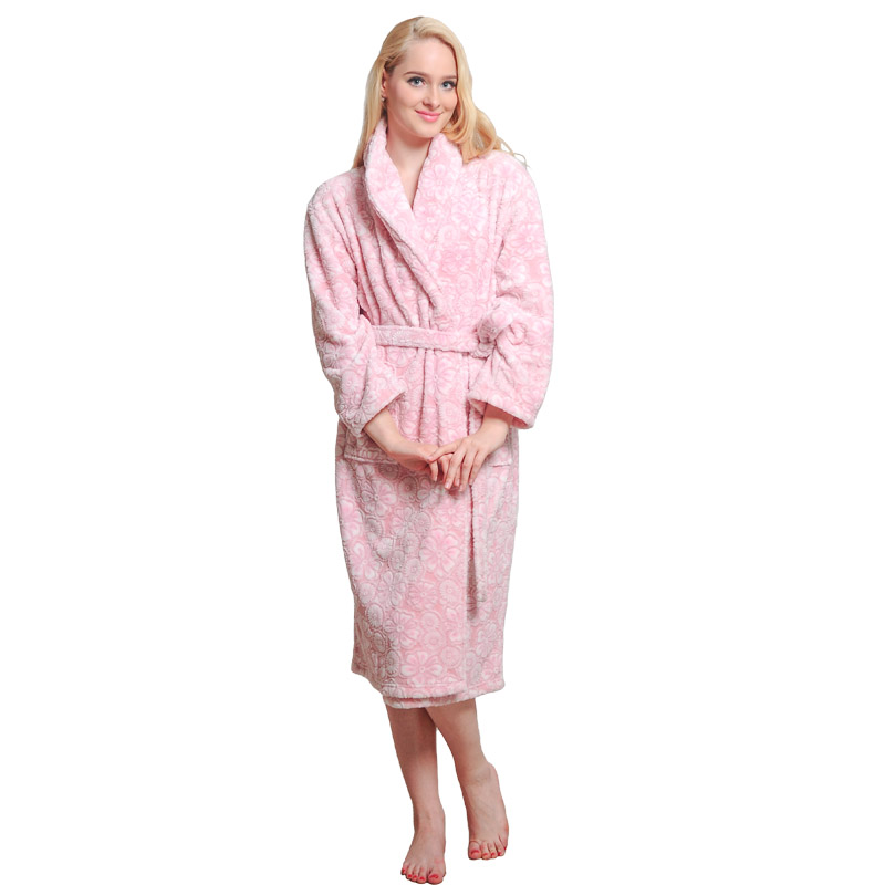 Felnőtt vágó polárszűrő nők pizsama őszi téli fürdőköpenyek